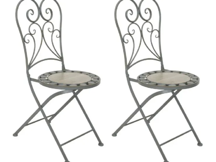 Acamp Gartenset Provence 2 Stühle Grau-Beige meliert für den Außenbereich