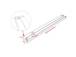 AICA 100x200cm 8mm NANO Glas Walk In Schwarz Duschwand mit Glasdekor Gitter mit Duschregal mit Stabilisator F130B