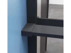 AICA 80x200cm Walk In Schwarz Aluminiumrahmen Duschwand mit Duschregal Handtuchhalter Duschabtrennung 8mm NANO Glass* Regale Schwarz