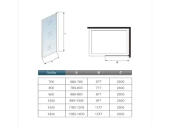AICA 140x200cm Walk In Schwarz Aluminiumrahmen Duschwand mit Duschregal Handtuchhalter mit Stabilisator Duschabtrennung 8mm NANO Glass F084B