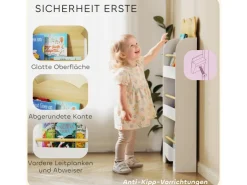 AIYAPLAY Bücherregal für Kinder Kinderregal mit 3 Ablagen aus Holz* Regal Weiß