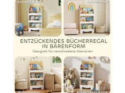 AIYAPLAY Bücherregal für Kinder Kinderregal mit 3 Ablagen aus Holz* Regal Weiß