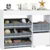 AIYAPLAY Kinderregal MDF Vliesstoff Weiß 105L x 30B x 80H cm* Regal Weiß