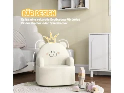 AIYAPLAY Kindersessel mit Weichem Teddyfleece Bärenform Beige