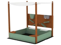 AIYAPLAY Sandkasten mit Abdeckung Massivholz Kinder Sandbox mit Sitzbänken* Aufbewahrung