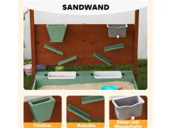 AIYAPLAY Sandkasten mit Abdeckung Massivholz Kinder Sandbox mit Sitzbänken* Aufbewahrung