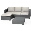 Allibert Salta 3-Sitzer Loungeset 3-teilig mit Hocker und Tisch