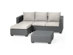 Allibert Salta 3-Sitzer Loungeset 3-teilig mit Hocker und Tisch