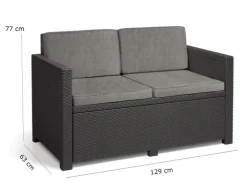 Allibert Victoria - Monaco Loungeset 4-teilig mit 2-sitzer, Sessel und Tisch* Kissenbezüge