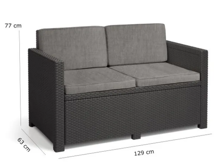 Allibert Victoria - Monaco Loungeset 4-teilig mit 2-sitzer, Sessel und Tisch* Kissenbezüge