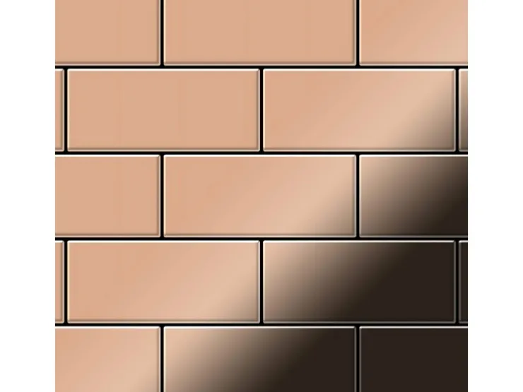 ALLOY Mosaik Fliese Massiv Metall Kupfer Gewalzt Kupfer 1,6mm Stark Subway-cm 1 Paket mit 50 Matten 0,58 m2 Kupfer* Mosaik