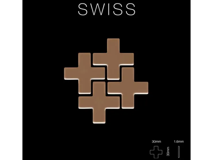 ALLOY Mosaik Fliese Massiv Metall Titan Hochglanz Kupfer 1,6mm Swiss Cross-ti-am 1 Paket mit 10 Matten 0,88 m2 Kupfer* Mosaik