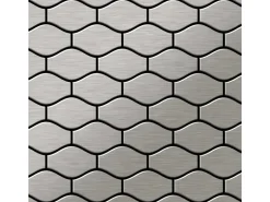 ALLOY Mosaik Fliese Massiv Metall Edelstahl Marine Gebürstet Grau 1,6mm Karma-s-s-mb, 1 Paket mit 10 Matten 0,86 m2 Grau* Mosaik