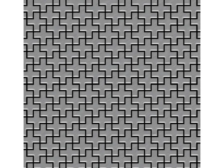 ALLOY Mosaik Fliese Massiv Metall Edelstahl Gebürstet Grau 1,6mm Swiss Cross-s-s-b 1 Paket mit 10 Matten 0,88 m2 Grau* Mosaik