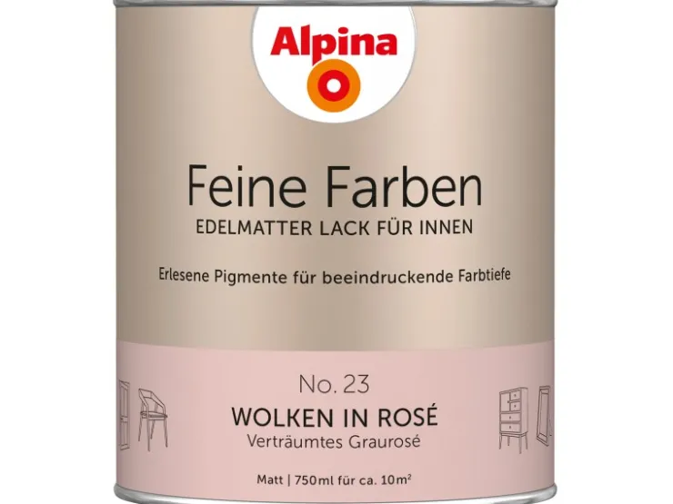 Alpina Feine Farben Lack No. 23 Wolken in Rosé® Graurosé edelmatt 750 ml* Grundierung