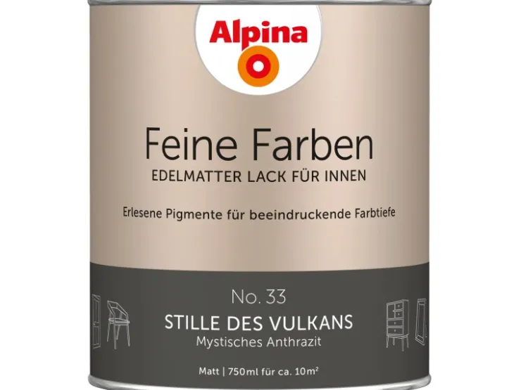 Alpina Feine Farben Lack No. 33 Stille des Vulkans® Anthrazit edelmatt 750 ml* Buntlacke
