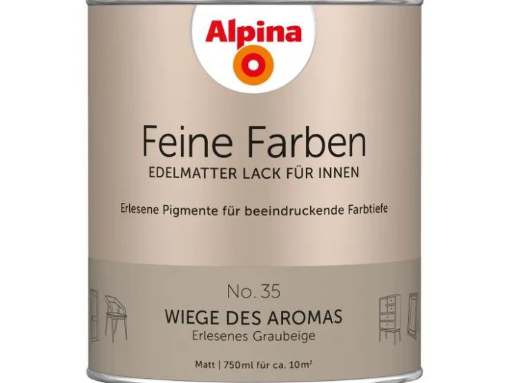Alpina Feine Farben Lack No. 35 Wiege des Aromas® Grau-Beige edelmatt 750 ml* Buntlacke