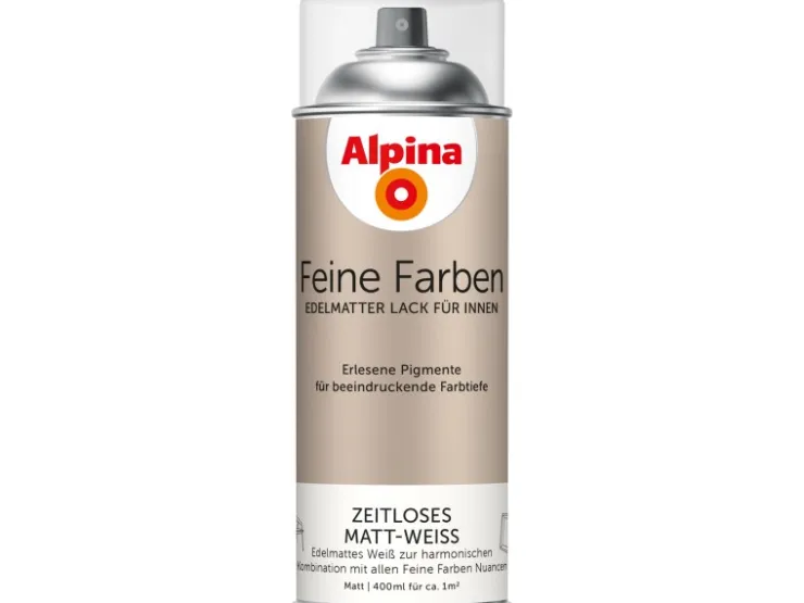 Alpina Feine Farben Sprühlack Zeitloses Matt-Weiss edelmatt 400 ml* Weißlacke|Sprühlacke