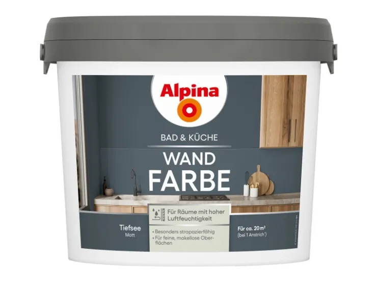 Alpina Wand-Farbe Bad & Küche Tiefsee 2,5 l* Innenfarben
