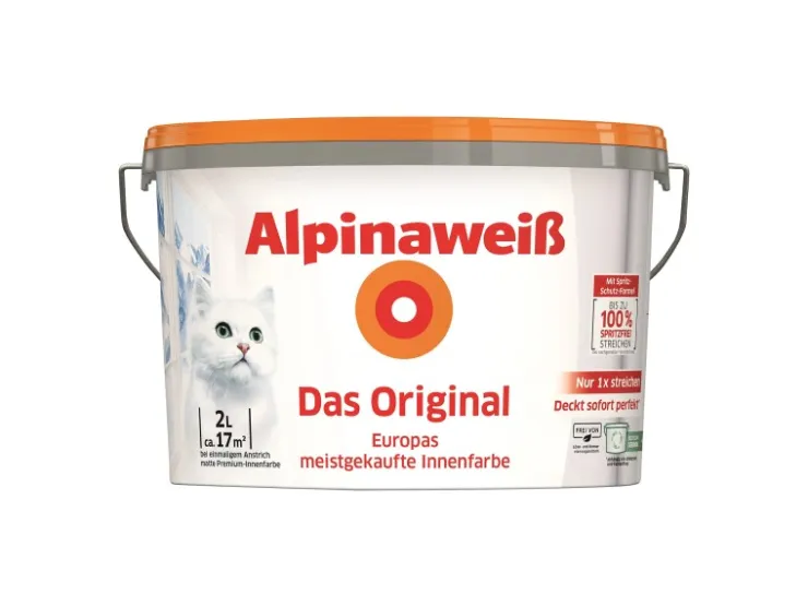 Alpina weiß Wandfarbe Das Original Weiß Matt 2 l