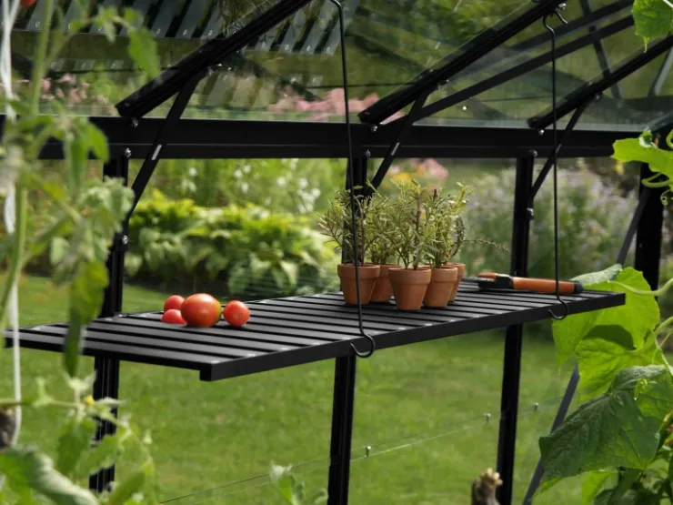 Vitavia Aluregal abklappbar Schwarz 120 cm x 30 cm