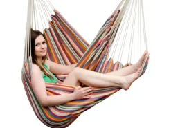 AMANKA Hängesessel bis 150 kg Belastbar 185 x 130 cm Bunte Streifen* Sessel