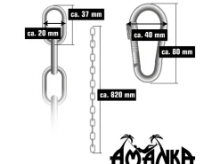 AMANKA Hängesessel Kette mit Deckenhaken 100 cm Aufhängung mit 2 Karabiner bis 230 kg* Sessel