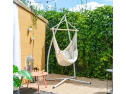 AMANKA Hängestuhlgestell bis 120 kg Belastbar - 215 cm Hoch Hellgrau* Sessel