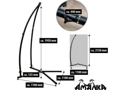AMANKA Hängestuhlgestell bis 120 kg Belastbar - 215 cm Hoch Hellgrau* Sessel
