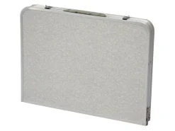 AMANKA Klappbarer Campingtisch 90 x 60 x 70 cm inkl. 2 Aluminium Hocker Hellgrau* Hocker