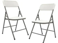 AMANKA Klappstühle 2er Set 50 x 46 x 835 cm bis 150 kg Belastbar - Weiss