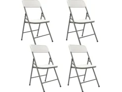 AMANKA Klappstühle 2er Set 50 x 46 x 835 cm bis 150 kg Belastbar - Weiss