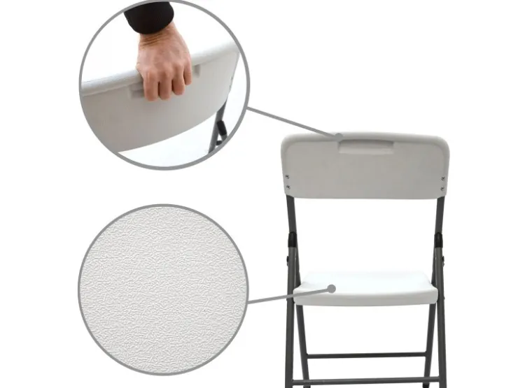 AMANKA Klappstühle 2er Set 50 x 46 x 835 cm bis 150 kg Belastbar - Weiss