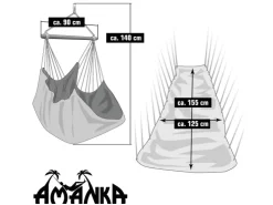 AMANKA XL-Hängesessel bis 100 kg Belastbar 155 x 125 cm Petrol* Sessel