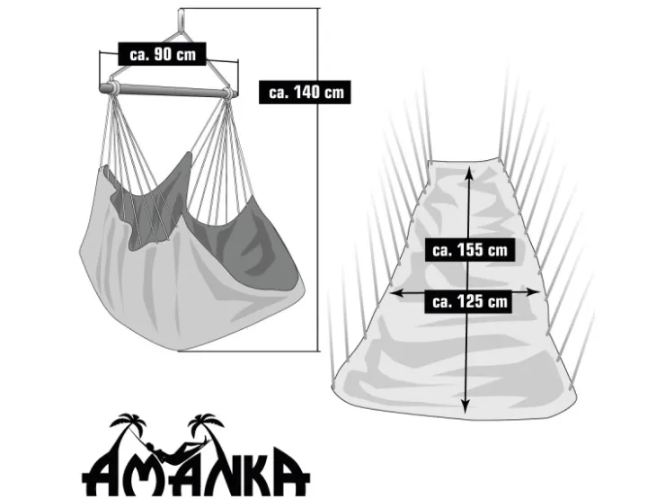 AMANKA XL-Hängesessel inkl. Gestell bis 100 kg 155 x 125 cm* Sessel