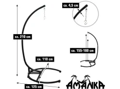 AMANKA XL-Hängesessel inkl. Gestell bis 100 kg 155 x 125 cm* Sessel
