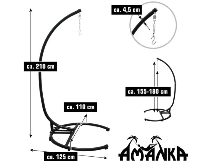 AMANKA XL-Hängesessel inkl. Gestell bis 100 kg 155 x 125 cm* Sessel