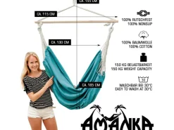 AMANKA XXL-Hängesessel bis 150 kg Belastbar 185 x 130 cm