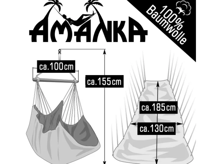 AMANKA XXL-Hängesessel farben mit Gestell 140 x 160 x 210 cm* Sessel