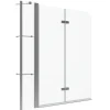 Aquabatos Badewannenfaltwand 150 x 140 cm 3tlg. Badewannenaufsatz Dusche Duschabtrennung Duschwand für Badewanne 5mm ESG Echtglas