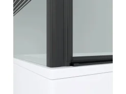 Aquabatos Duschwand für Badewanne Faltwand 120 x 70 x 140 cm Badewannenaufsatz Eck Duschtrennwand für Badewanne Badewannenfaltwand mit Seitenwand