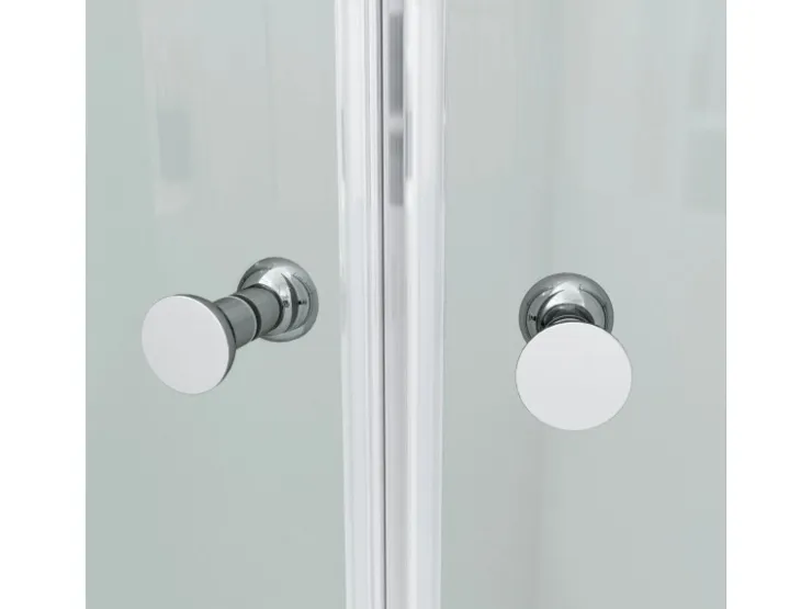 Aquabatos Runddusche 90 x 90 x 195 cm Duschkabine Duschwand Viertelkreis Duschabtrennung mit Eckregale Pendeltür 6 mm NANO ESG Sicherheitsgals
