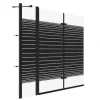 Aquabatos 3tlg. Badewannenaufsätze 150 x 140 cm Badewannenfaltwand Duschabtrennung Duschwand für Badewanne Schwarz Matt 5 mm Sicherheitsglas Glaswand