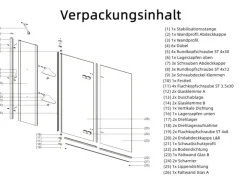 Aquabatos 3tlg. Badewannenaufsätze 150 x 140 cm Badewannenfaltwand Duschabtrennung Duschwand für Badewanne Schwarz Matt 5 mm Sicherheitsglas Glaswand