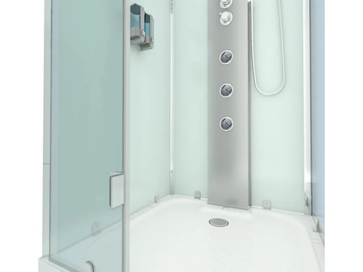 AcquaVapore AquaVapore Duschkabine Komplettdusche D38-00L1 Fertigdusche Dusche 80x80 cm* Hocker