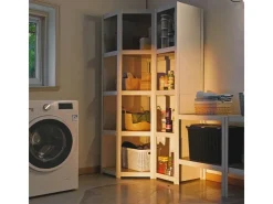AR Shelving Eckregal Rivet D-Carbon Style 150 x 70 x 40 cm Grauweiß FSC®
