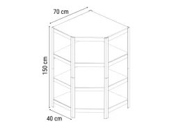 AR Shelving Eckregal Rivet D-Carbon Style 150 x 70 x 40 cm Grauweiß FSC®