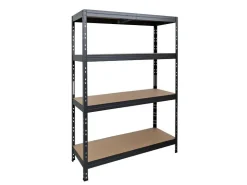 AR Shelving Rivet Schwerlastregal 180 x 120 x 60 cm 4 Böden Anthrazit FSC®* Holzregale