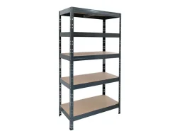 AR Shelving Rivet Schwerlastregal 180 x 90 x 60 cm 5 Böden Anthrazit FSC®