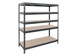 AR Shelving Rivet Schwerlastregal 180 x 150 x 60 cm 5 Böden Anthrazit FSC®